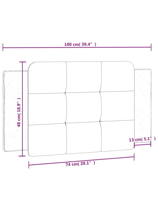 Polštář na čelo postele šedý 100 cm umělá kůže