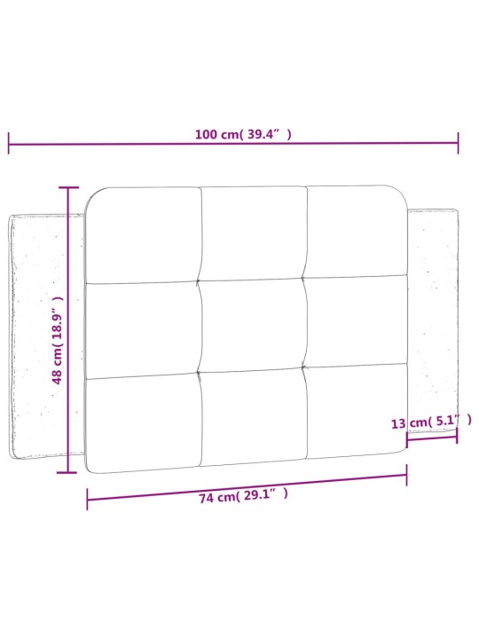 Polštář na čelo postele cappuccino 100 cm umělá kůže