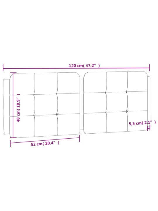 Polštář na čelo postele bílý 120 cm umělá kůže