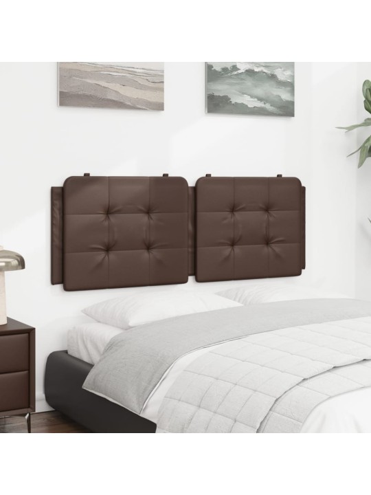 Polštář na čelo postele hnědý 120 cm umělá kůže