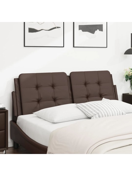 Polštář na čelo postele hnědý 120 cm umělá kůže