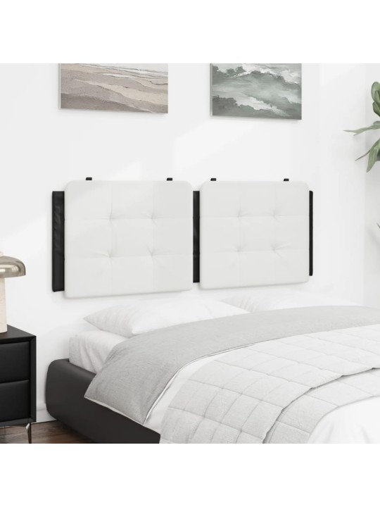 Polštář na čelo postele bílý a černý 120 cm umělá kůže