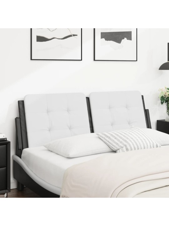 Polštář na čelo postele bílý a černý 120 cm umělá kůže