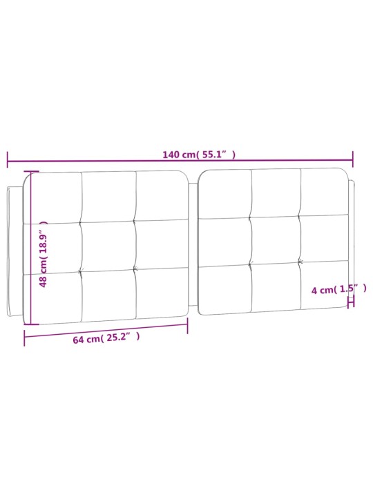 Polštář na čelo postele bílý 140 cm umělá kůže