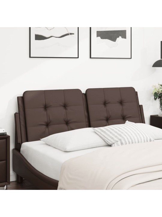 Polštář na čelo postele hnědý 140 cm umělá kůže