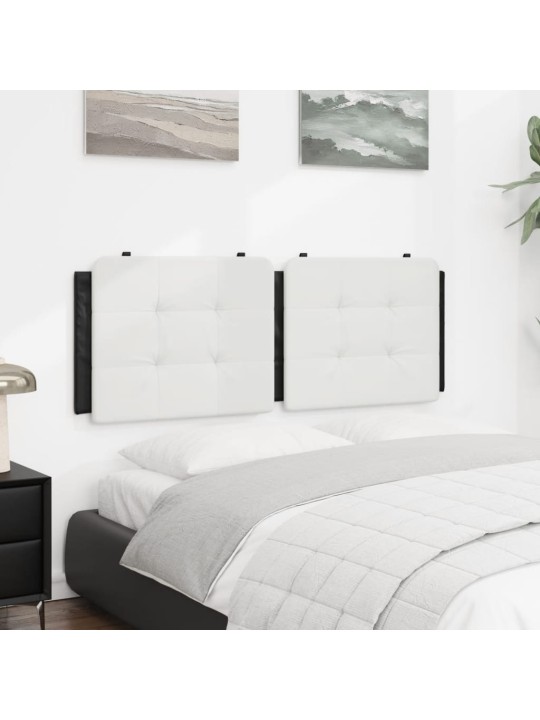 Polštář na čelo postele bílý a černý 140 cm umělá kůže