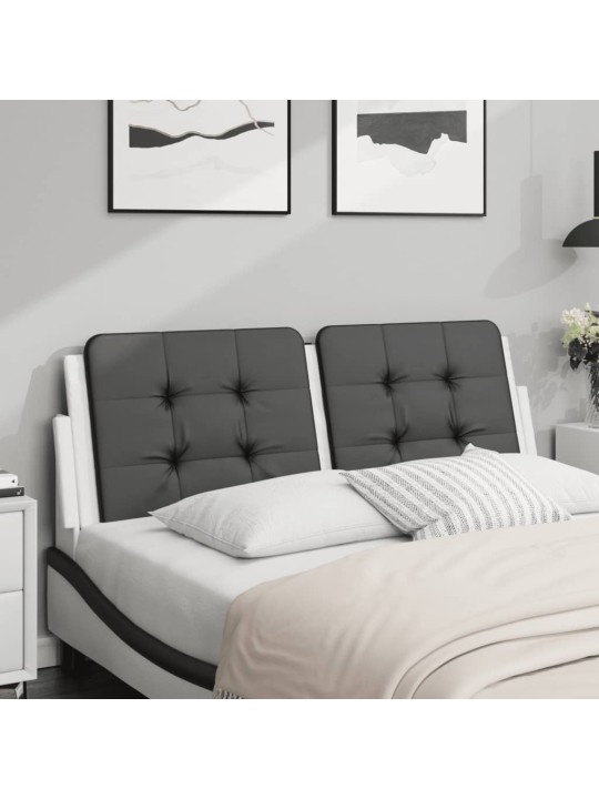 Polštář na čelo postele černý a bílý 140 cm umělá kůže
