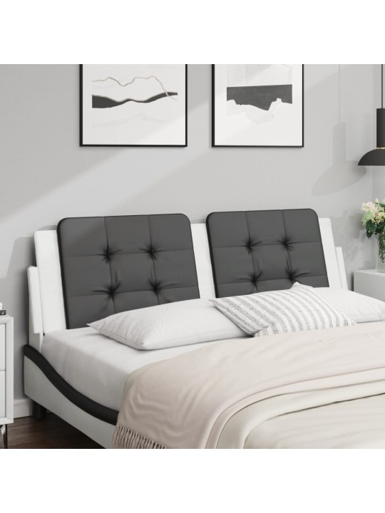 Polštář na čelo postele černý a bílý 160 cm umělá kůže