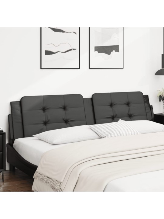 Polštář na čelo postele černý 200 cm umělá kůže