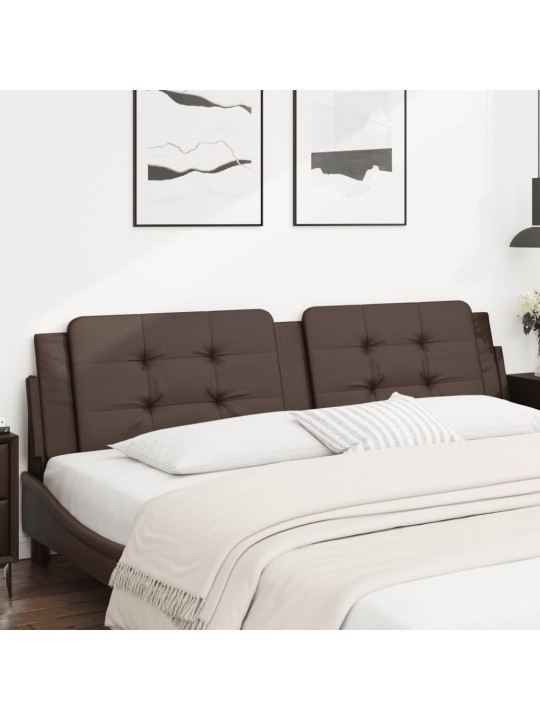 Polštář na čelo postele hnědý 200 cm umělá kůže