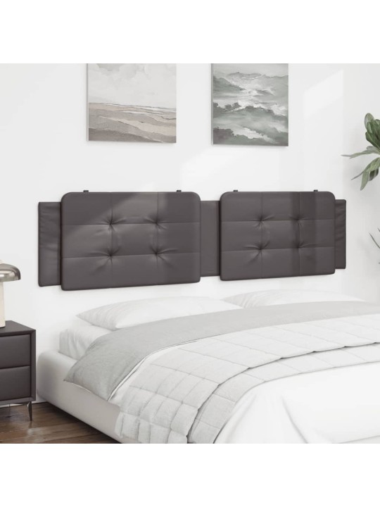 Polštář na čelo postele šedý 200 cm umělá kůže