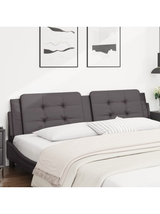 Polštář na čelo postele šedý 200 cm umělá kůže