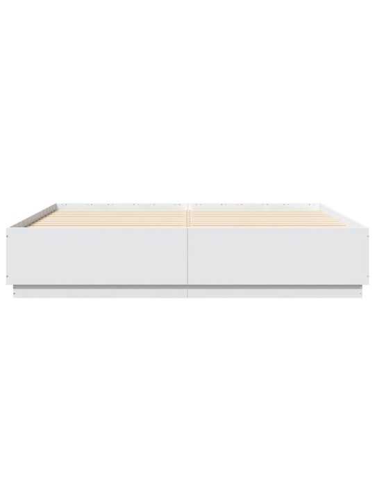 Rám postele s LED osvětlením bílý 200 x 200 cm kompozitní dřevo