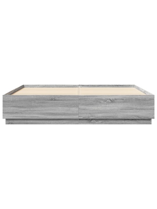 Rám postele s led osvětlením šedý sonoma 200 x 200 cm kompozit