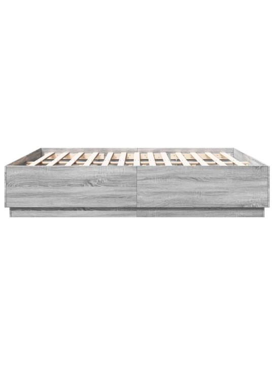Rám postele s led osvětlením šedý sonoma 200 x 200 cm kompozit