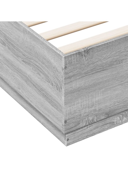 Rám postele s led osvětlením šedý sonoma 200 x 200 cm kompozit