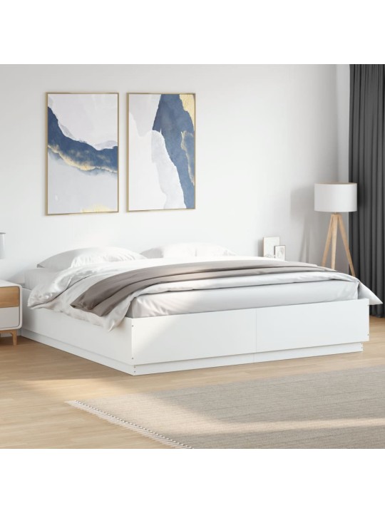 Rám postele s LED osvětlením bílý 180 x 200 cm kompozitní dřevo