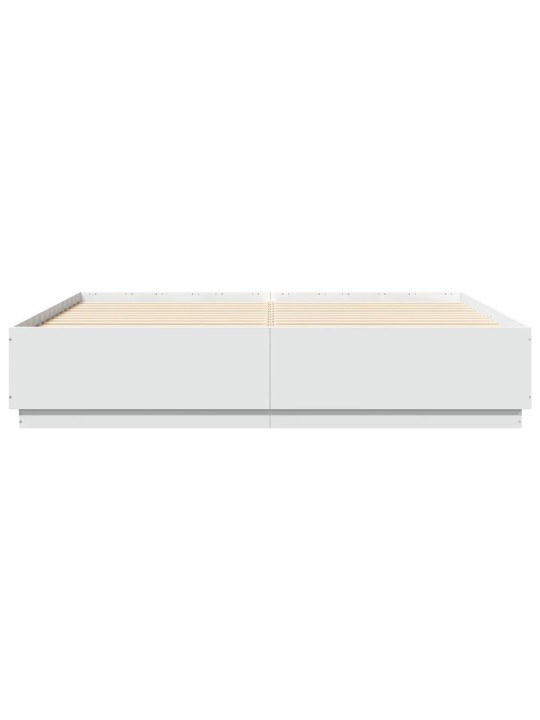Rám postele s LED osvětlením bílý 180 x 200 cm kompozitní dřevo