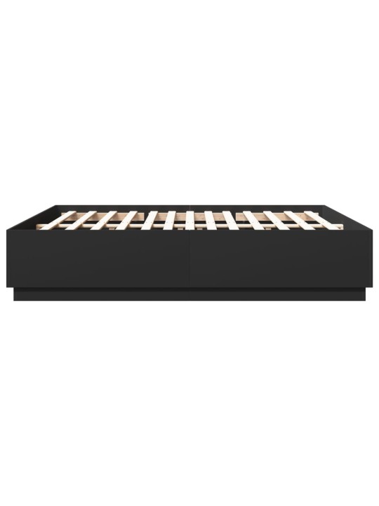 Rám postele s LED osvětlením černý 180x200 cm kompozitní dřevo