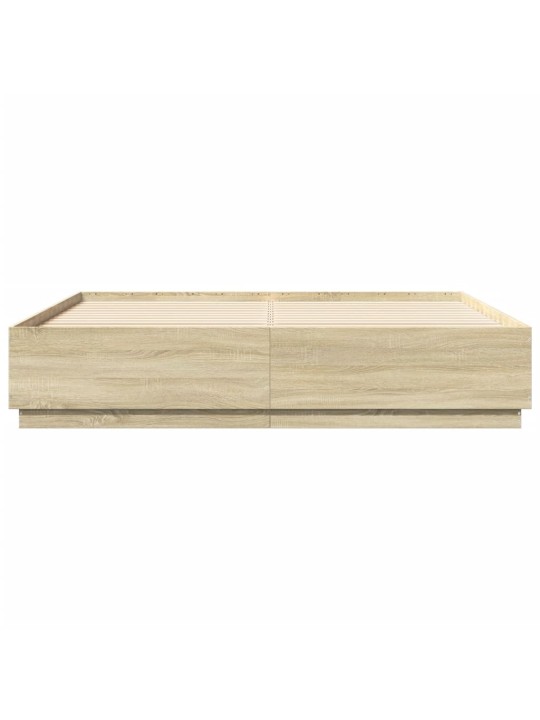 Rám postele s LED osvětlením dub sonoma 180 x 200 cm kompozit
