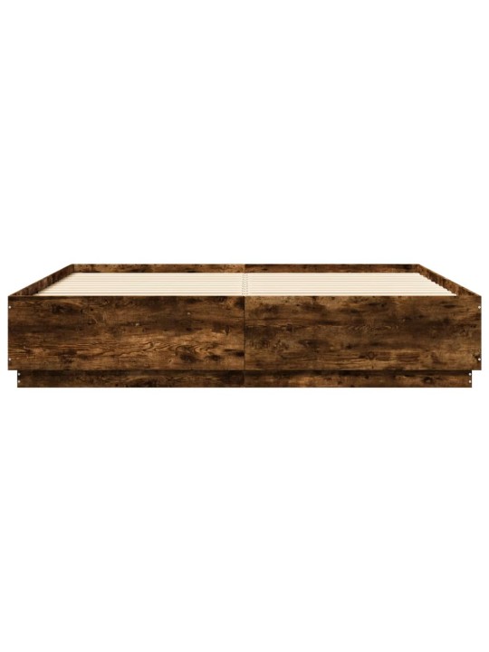 Rám postele s led osvětlením kouřový dub 180 x 200 cm kompozit