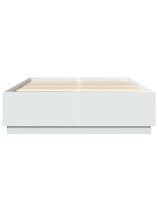 Rám postele s LED osvětlením bílý 160 x 200 cm kompozitní dřevo