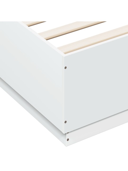 Rám postele s LED osvětlením bílý 160 x 200 cm kompozitní dřevo