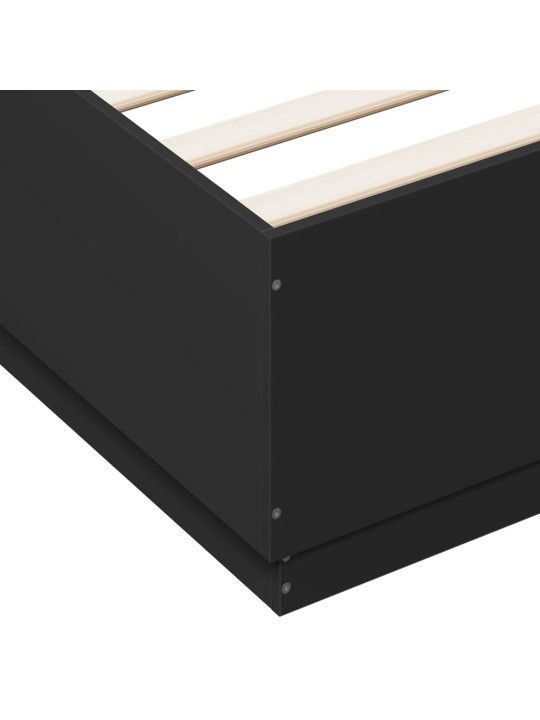 Rám postele s LED osvětlením černý 160x200 cm kompozitní dřevo