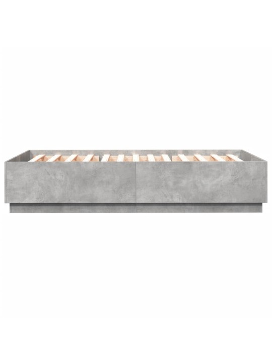 Rám postele s led osvětlením betonově šedý 160x200 cm kompozit