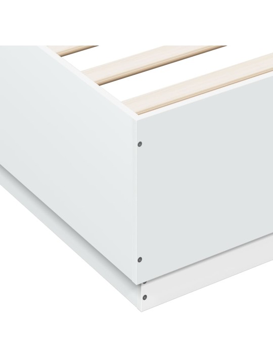Rám postele s LED osvětlením bílý 150 x 200 cm kompozitní dřevo