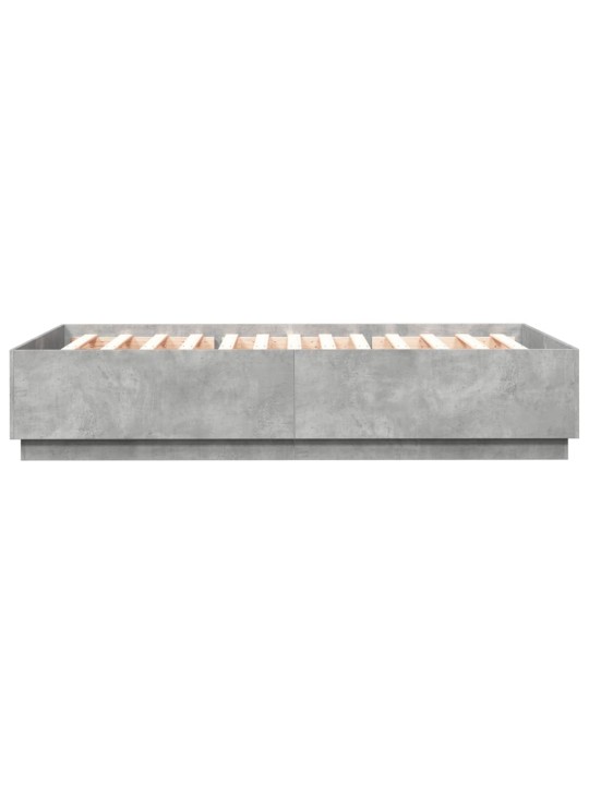 Rám postele s led osvětlením betonově šedý 150x200 cm kompozit