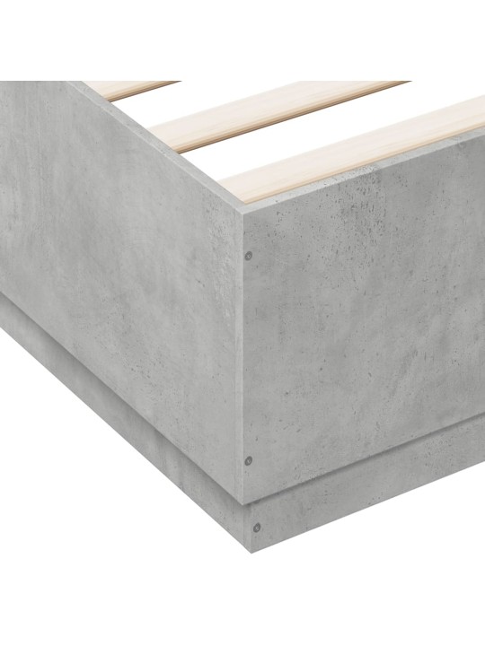 Rám postele s led osvětlením betonově šedý 150x200 cm kompozit
