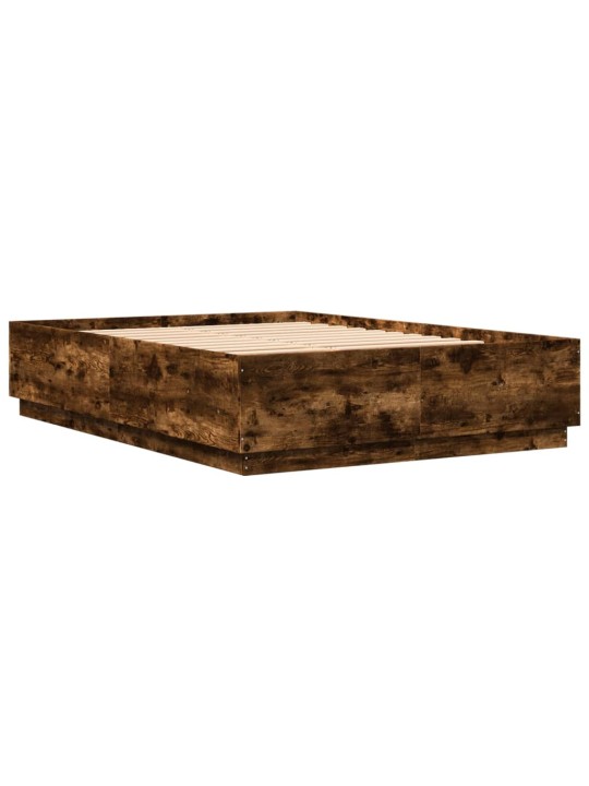 Rám postele s led osvětlením kouřový dub 150 x 200 cm kompozit