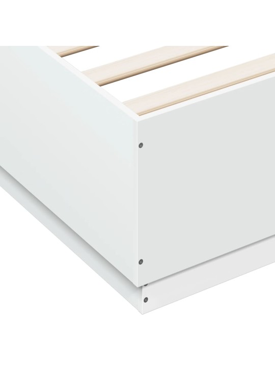 Rám postele s LED osvětlením bílý 140 x 200 cm kompozitní dřevo