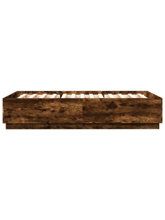 Rám postele s led osvětlením kouřový dub 140 x 200 cm kompozit