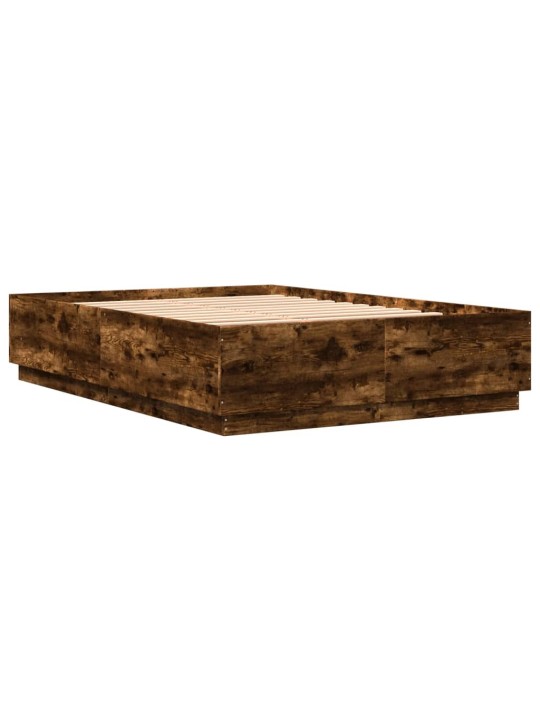Rám postele s led osvětlením kouřový dub 120 x 200 cm kompozit