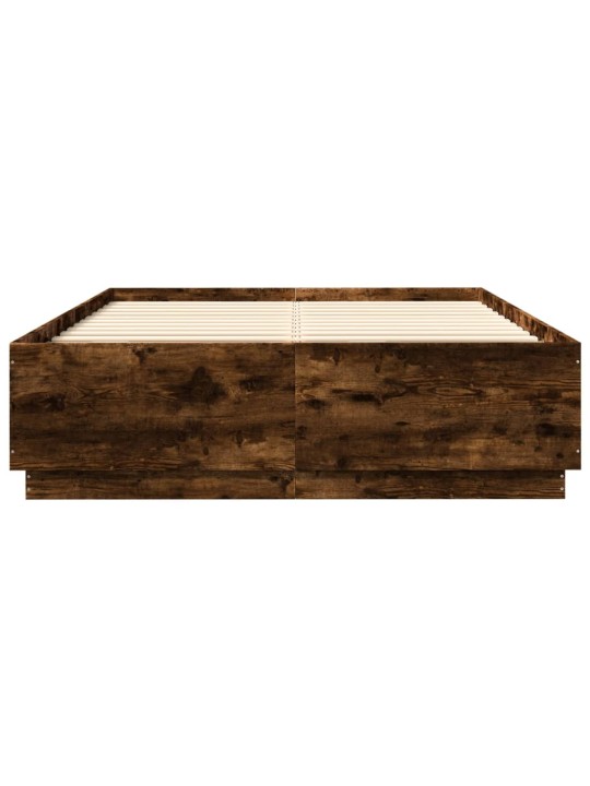 Rám postele s led osvětlením kouřový dub 120 x 200 cm kompozit