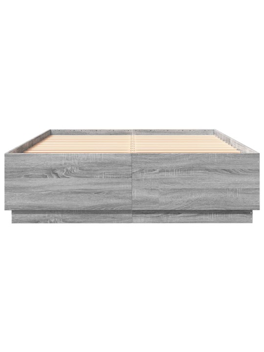 Rám postele s led osvětlením šedý sonoma 120 x 200 cm kompozit
