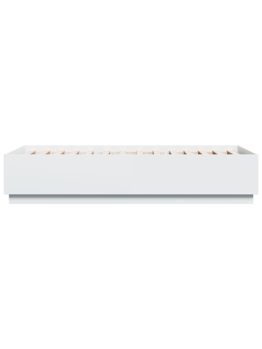 Rám postele s LED osvětlením bílý 100 x 200 cm kompozitní dřevo