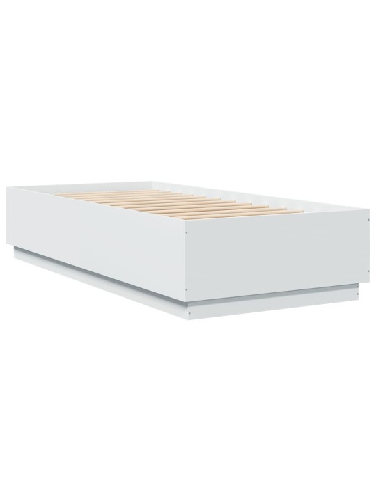Rám postele s LED osvětlením bílý 100 x 200 cm kompozitní dřevo