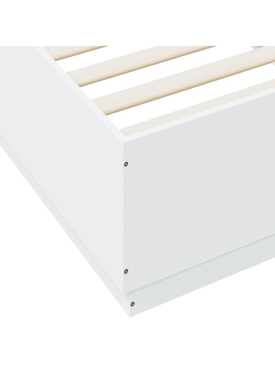 Rám postele s LED osvětlením bílý 100 x 200 cm kompozitní dřevo