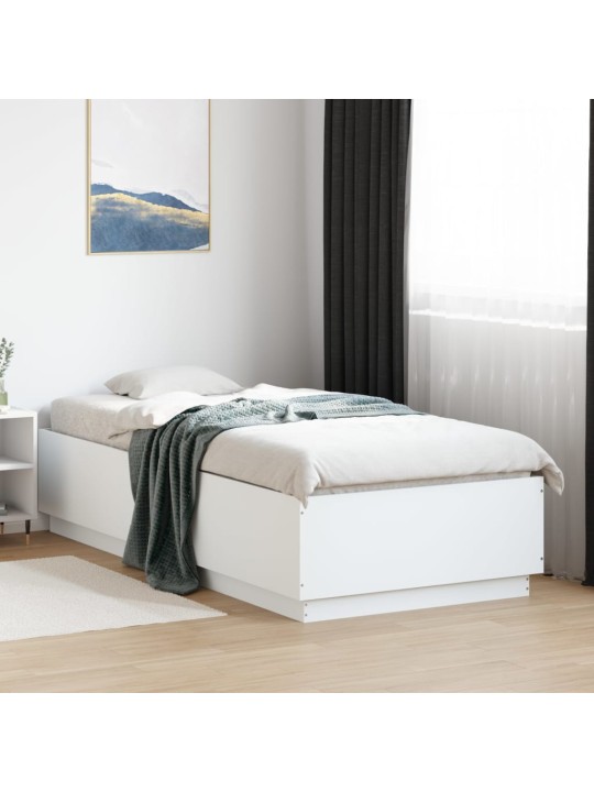 Rám postele s LED osvětlením bílý 100 x 200 cm kompozitní dřevo