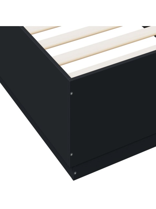 Rám postele s LED osvětlením černý 100x200 cm kompozitní dřevo