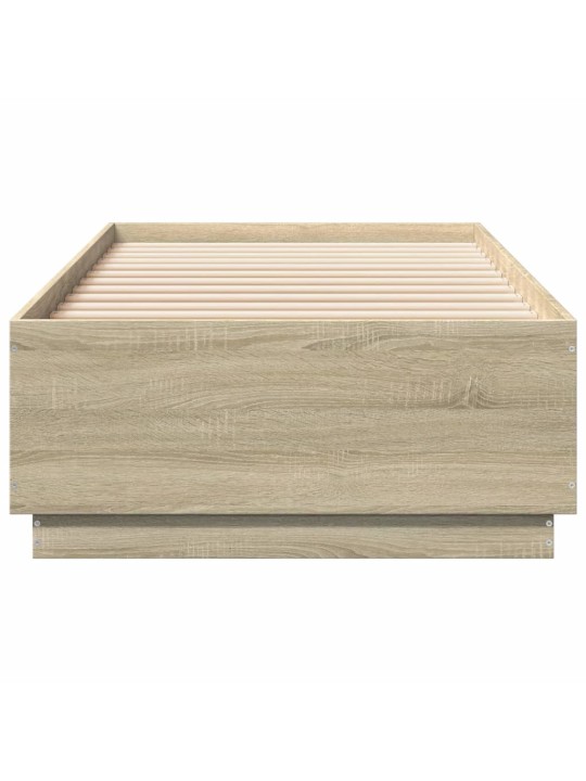 Rám postele s LED osvětlením dub sonoma 100 x 200 cm kompozit