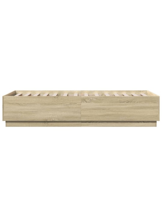 Rám postele s LED osvětlením dub sonoma 100 x 200 cm kompozit