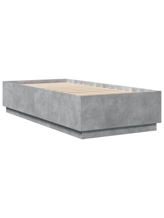 Rám postele s led osvětlením betonově šedý 100x200 cm kompozit