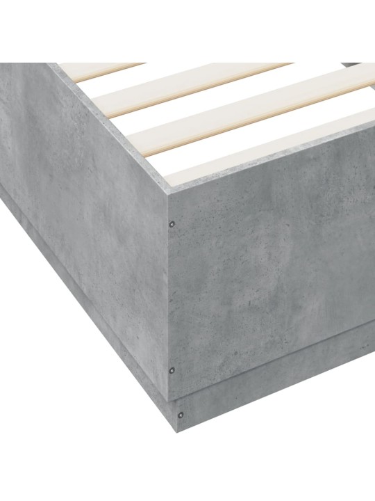 Rám postele s led osvětlením betonově šedý 100x200 cm kompozit