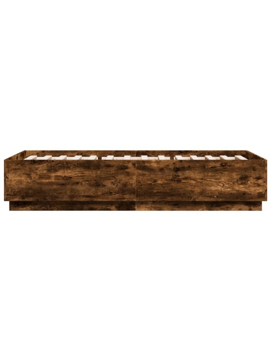 Rám postele s LED osvětlením kouřový dub 100 x 200 cm kompozit