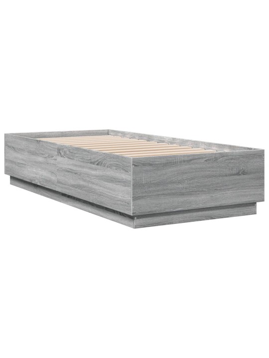 Rám postele s LED osvětlením šedý sonoma 100 x 200 cm kompozit