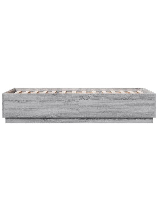 Rám postele s LED osvětlením šedý sonoma 100 x 200 cm kompozit